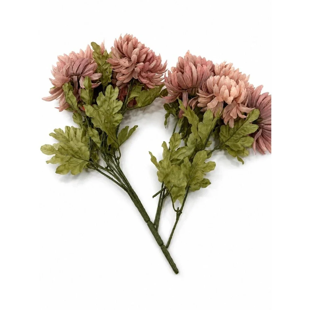 Faux Pink Chrysanthemum Stem Bundle